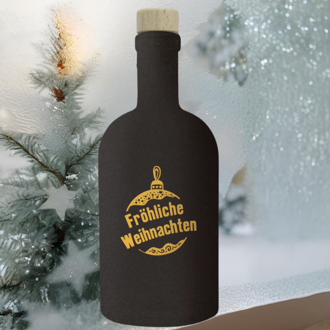 Pflaume Zimt Likör | Winterlikör in Designflasche Fröhliche Weihnachten | 0,5L | 18%