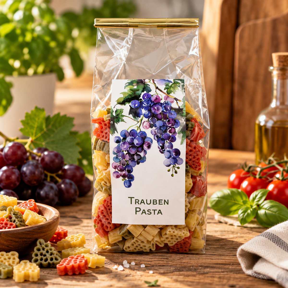 Trauben Pasta I bunte Nudeln in Weintrauben Form