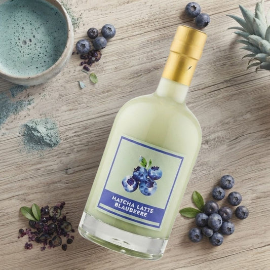 Blueberry Matcha Sahnelikör | Blaubeer Latte Matcha Likör | 0,5L | 15%