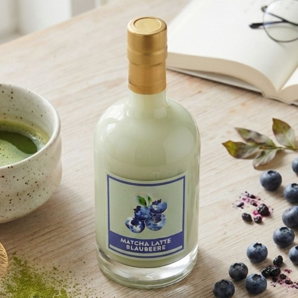Blueberry Matcha Sahnelikör | Blaubeer Latte Matcha Likör | 0,5L | 15%