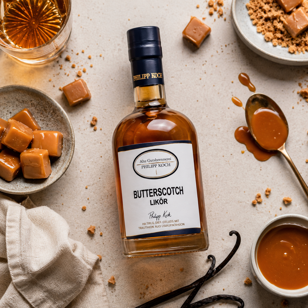 Butterscotch Likör | mit Whisky verfeinerter Butter-Scotch Likör | 0,5L | 20%