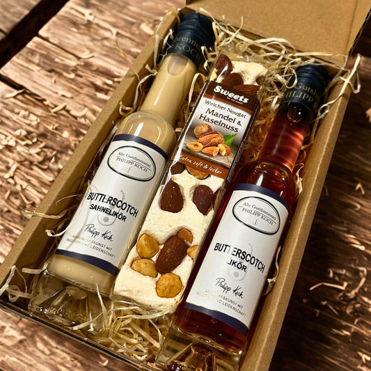 Butterscotch Geschenk Set | süße Leckerei + Butterscotch Likör Varianten
