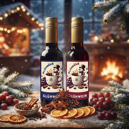 Mini Glühwein rot / weiss 0,25 L für 2 Tassen Glühwein