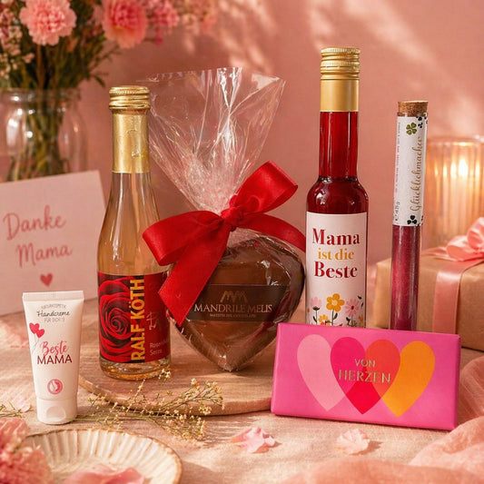 Muttertag Geschenkset | süße Leckereien und Likör für Mama  | Premium Muttertag Geschenk mit Alkohol