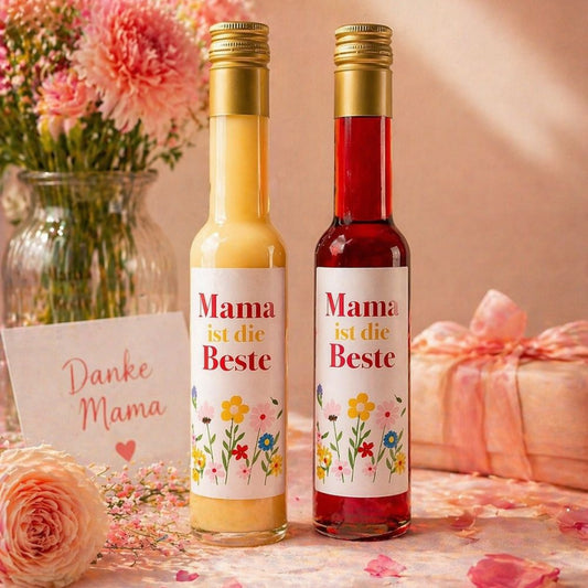Muttertag Likör | Likör für Mama (2 Sorten) | 0,1L mit Grußbotschaft